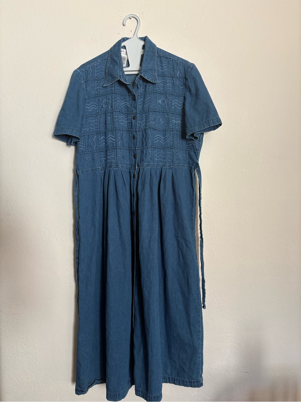 karin stevens Blue Denim Button-Front Mindi Dress